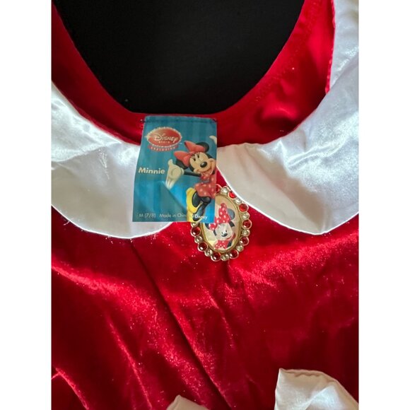 Vtg Disney Minnie Mouse Red & White Polka Dot Dress With Bow & Brooch Costume - Picture 4 of 7